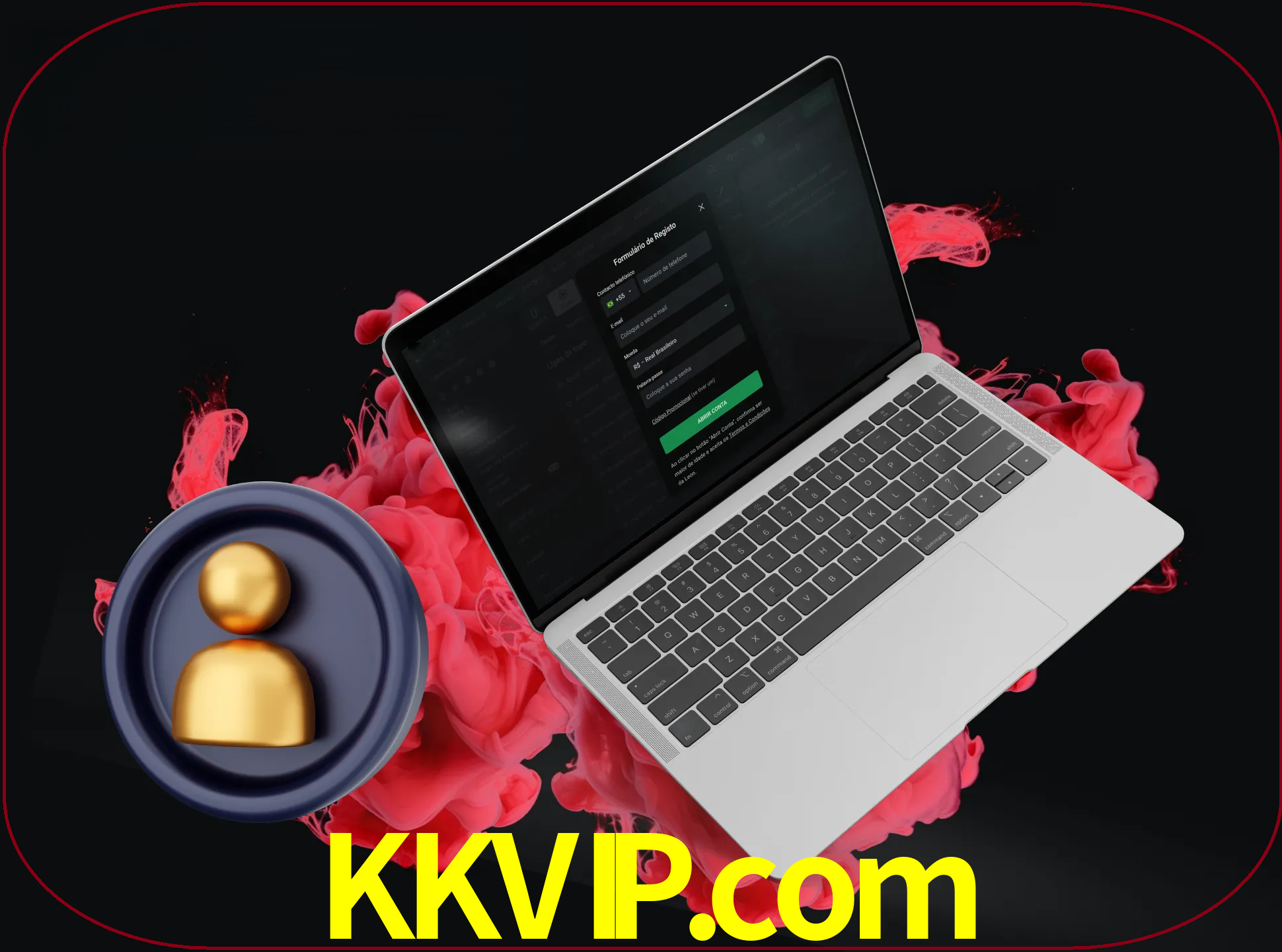 No cabeçalho do site kkvip, clique no botão que o levará a um formulário especial onde terá de introduzir as suas informações actuais.