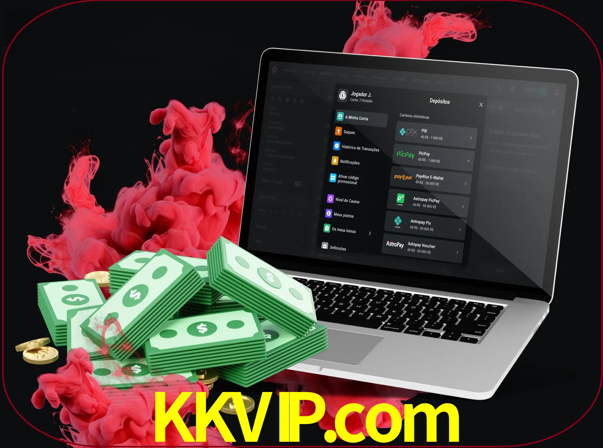 Para efetuar um depósito na sua conta kkvip, basta escolher o método de depósito e especificar o montante.